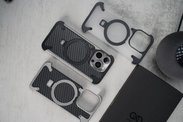 Carbon Texture Edition-Frameless Armored Case with Kickstand Feature