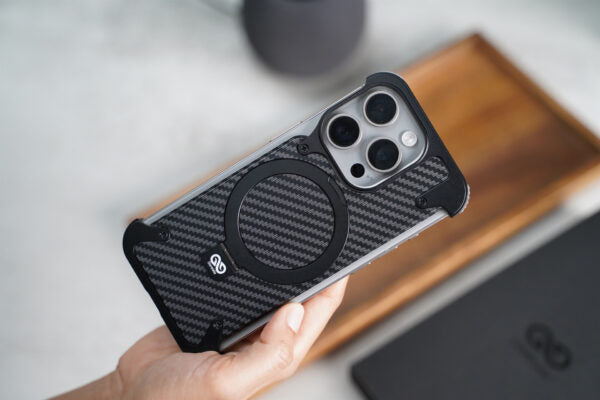 Carbon Texture Edition-Frameless Armored Case with Kickstand Feature