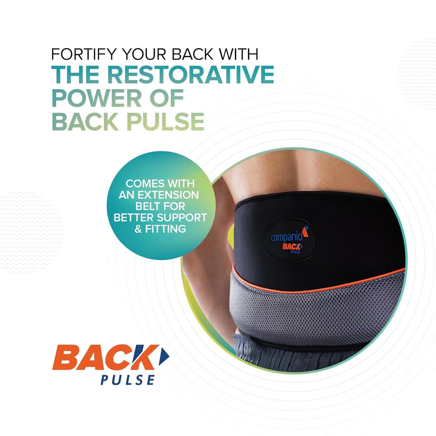 COMPANIO Back Pulse Massager Device - Relief from Back Pain