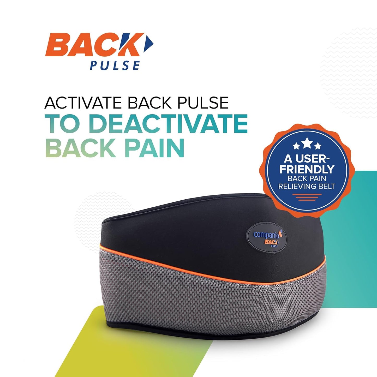 COMPANIO Back Pulse Massager Device - Relief from Back Pain