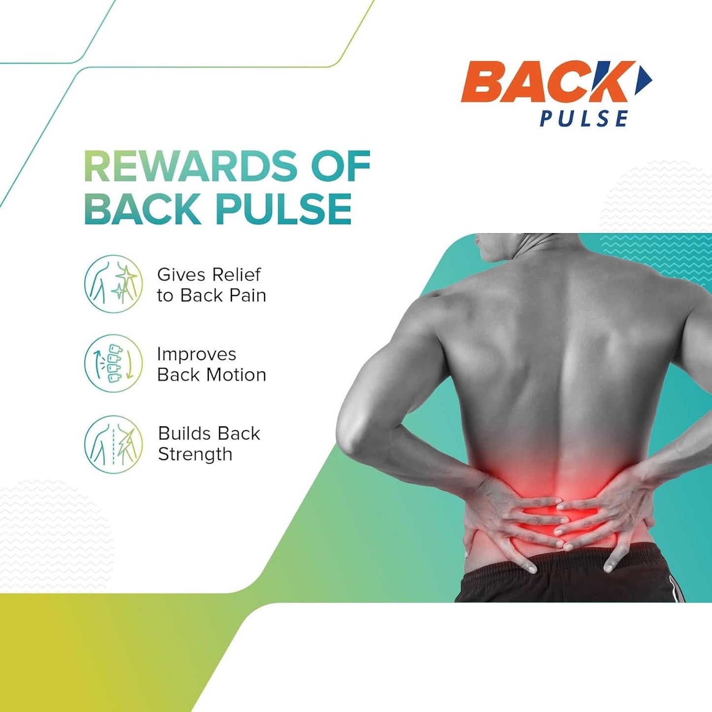 COMPANIO Back Pulse Massager Device - Relief from Back Pain