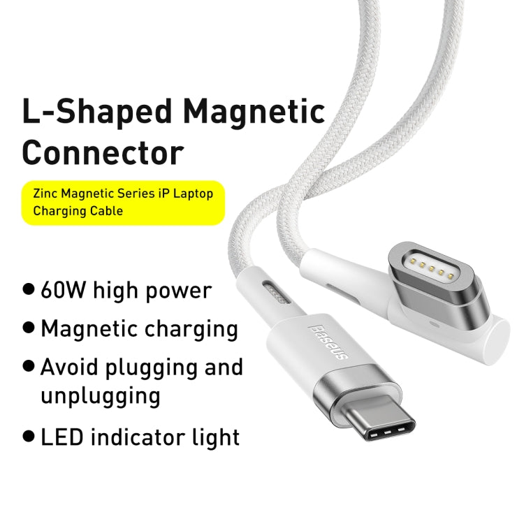 Baseus Zinc Magnetic Series 60W USB-C / Type-C to L-shaped Port Charging Cable