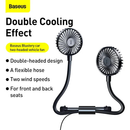 Baseus Blustery Car Two-headed Fan 360 Degree vehical fan