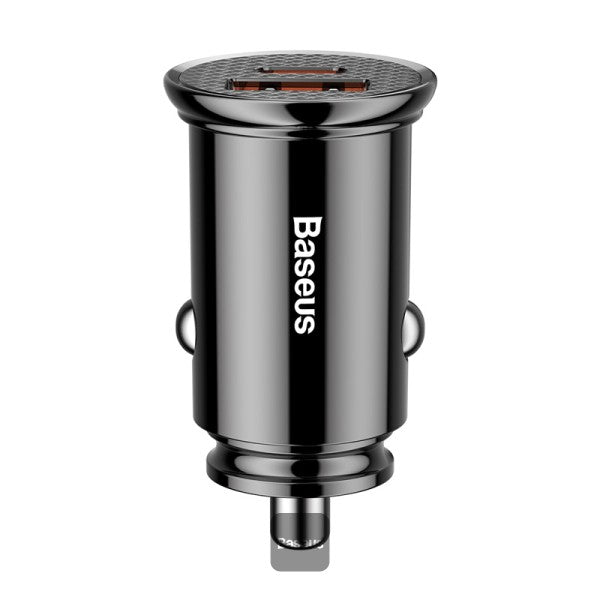 Baseus Square Metal Car Charger Dual Qc3.0 A+A 30W Usb Fast Car Charger