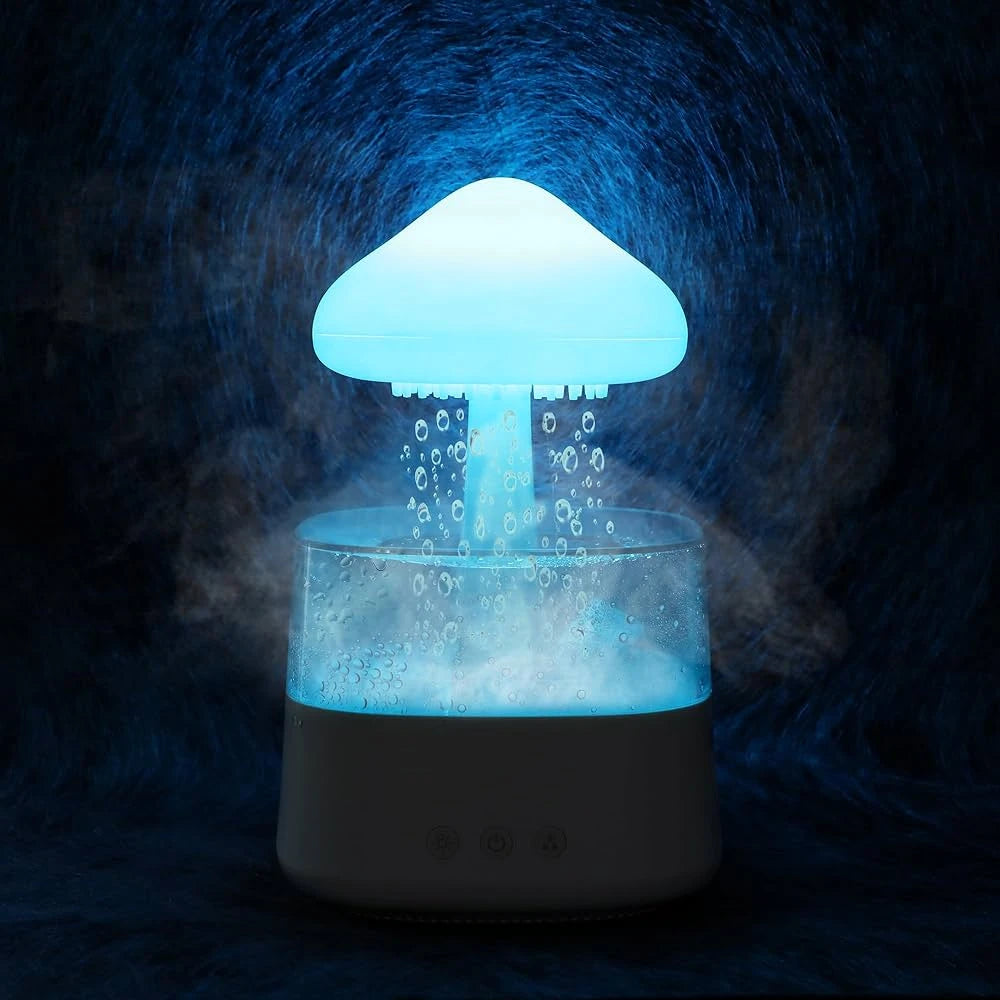 Rain Cloud Humidifier Mushroom Lamp Diffuser With Bluetooth Speaker