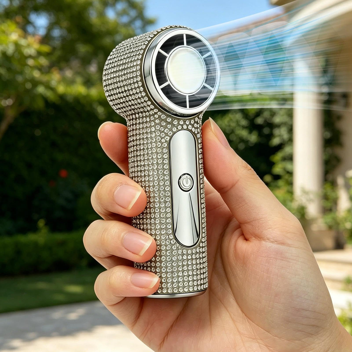 Handheld Cooling Fan | Diamond Studded Fan