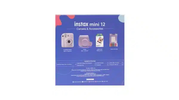 Fujifilm Instax Mini 12 Instant Camera-Pink Delight box