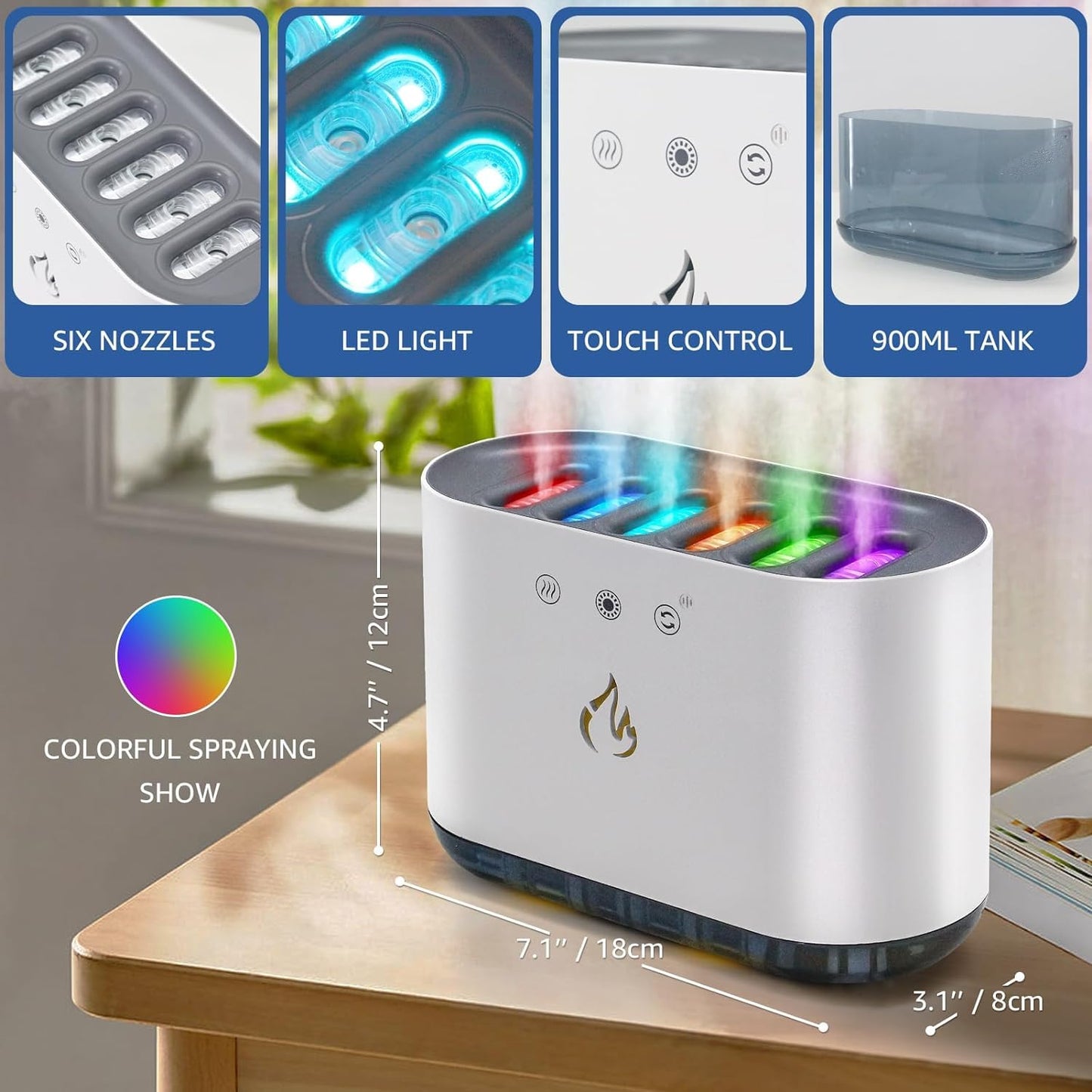 Holyzon Light 6 Holes Music Operator Dynamic Humidifier (900 ML RGB)