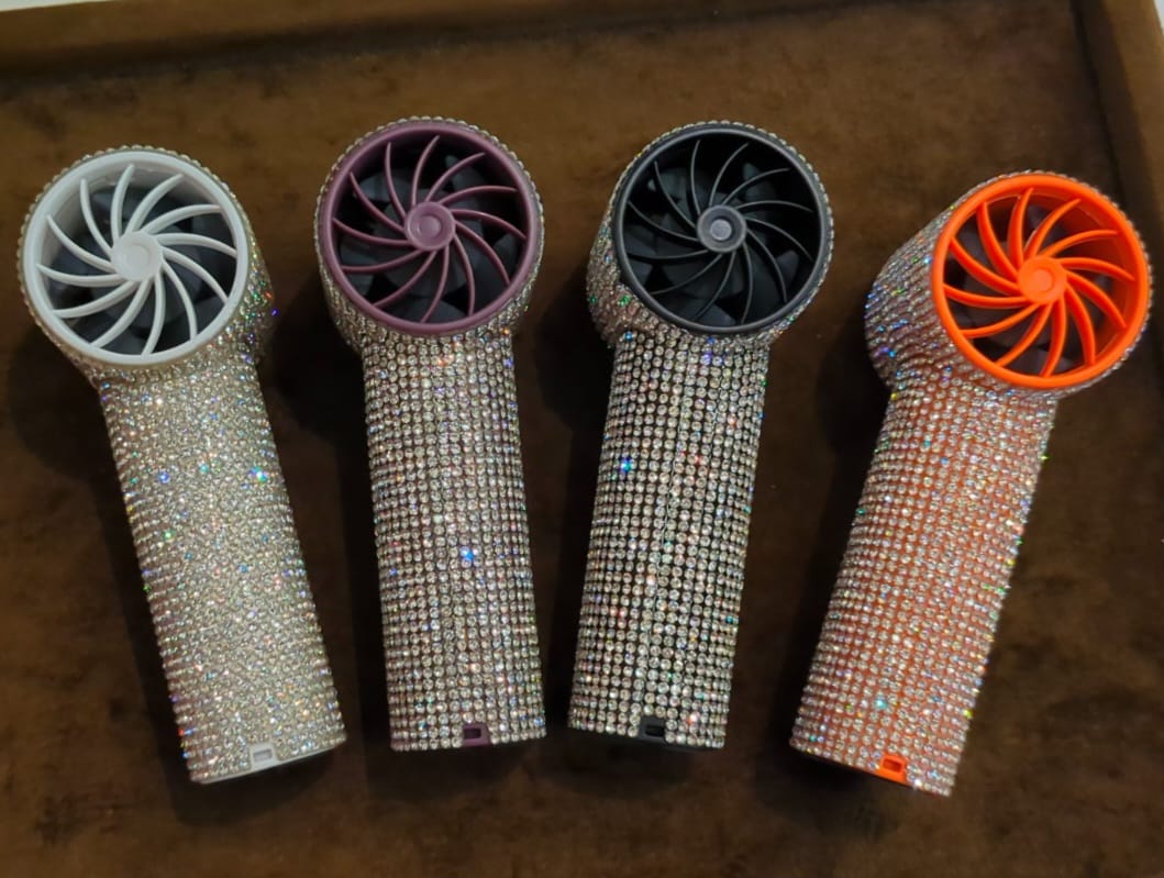 Handheld Cooling Fan | Diamond Studded Fan
