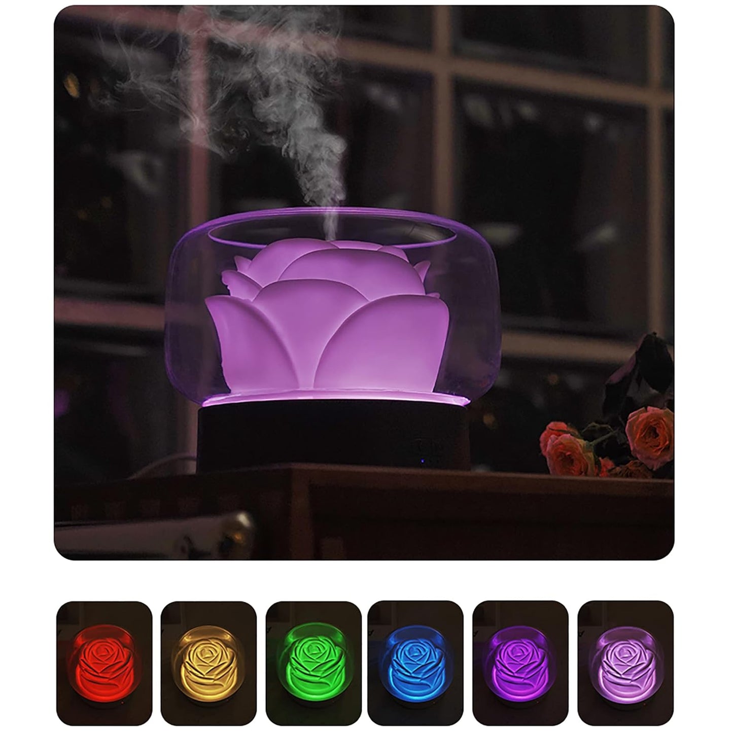 Flower Oil Diffuser Humidifiers for Bedroom