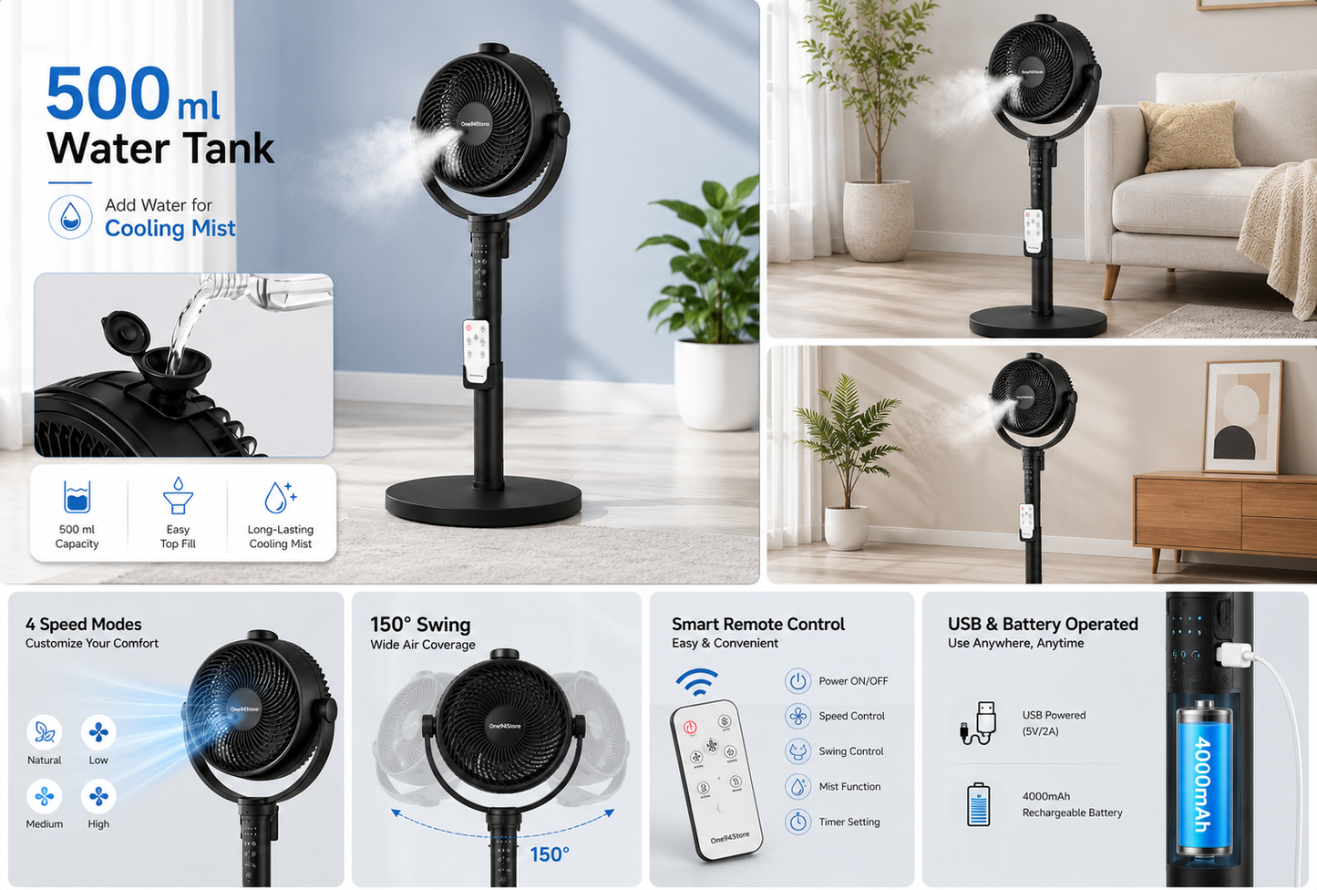 Humidification Floor Fan