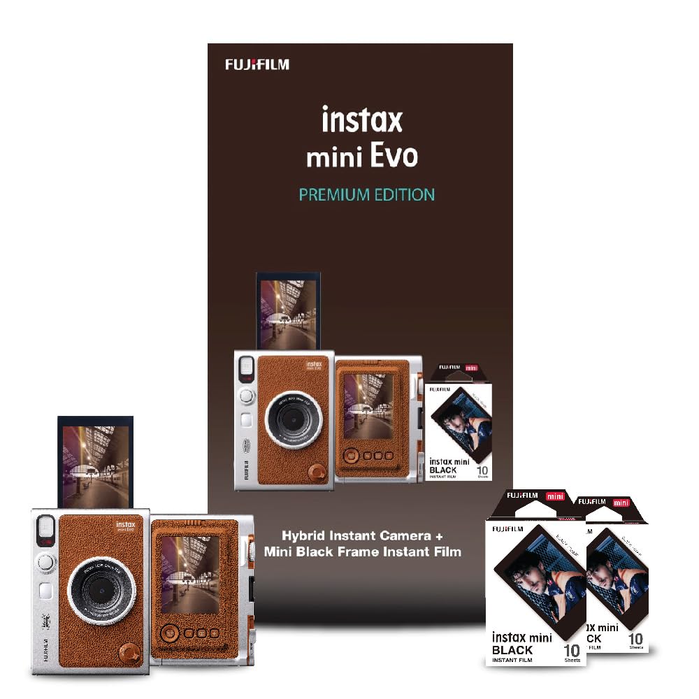 Fujifilm Instax Mini Evo Hybrid Camera Premium Edition combo box