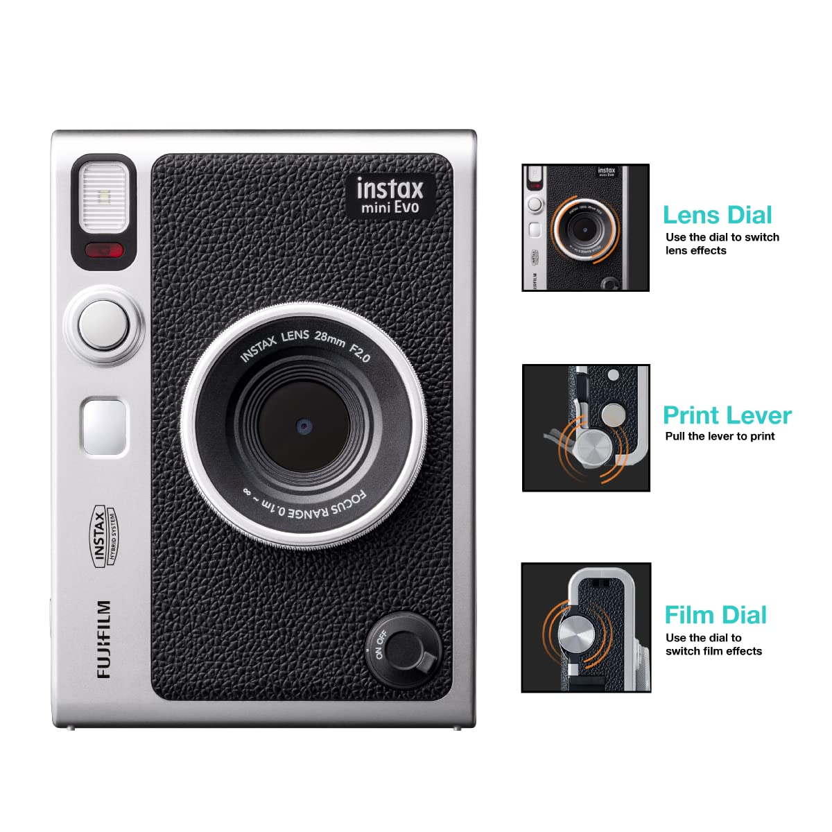 Fujifilm Instax Mini Evo Hybrid Camera Premium Edition combo box