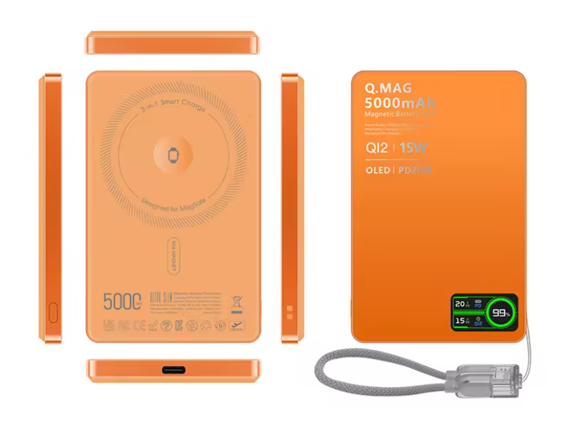 iLifestyle RBS 3 IN 1 QI2 15w Magsafe Power Bank For iPhone, iWatch, Airpods