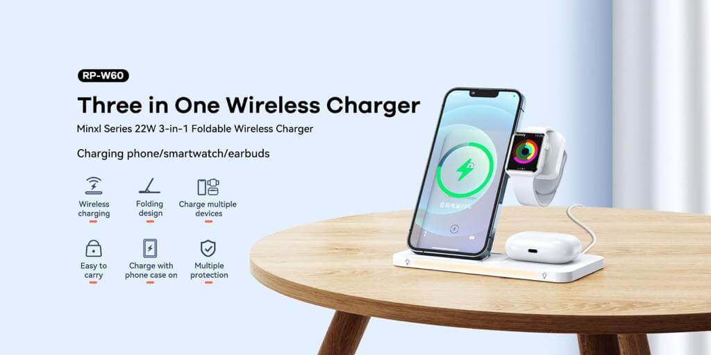 Remax- Three in One Wireless Charger