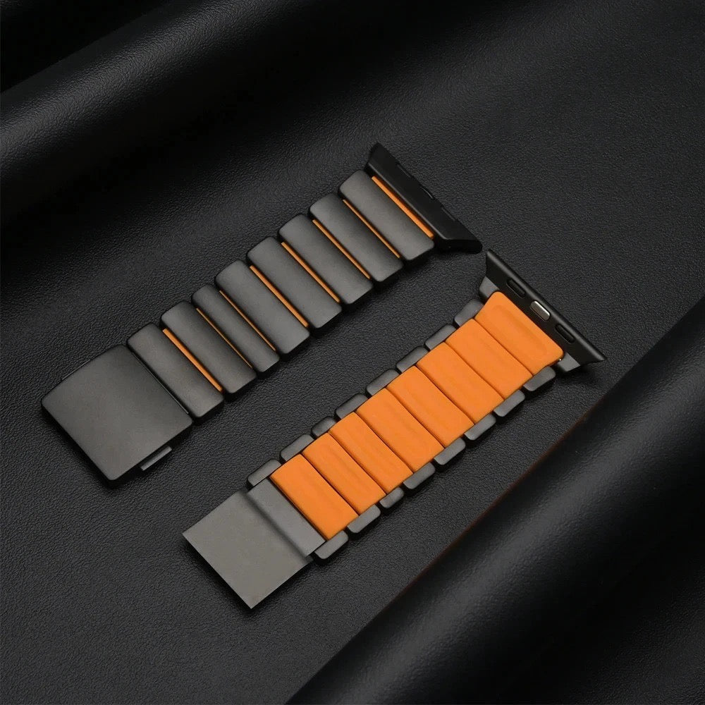 REDEFINE Magnetic Stainless Steel Silicone Rugged Band For Apple Watch 44/45/46/49 mm