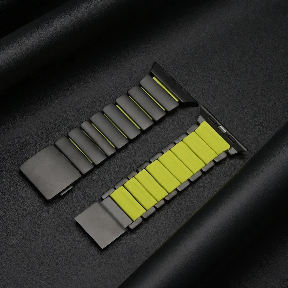 REDEFINE Magnetic Stainless Steel Silicone Rugged Band For Apple Watch 44/45/46/49 mm