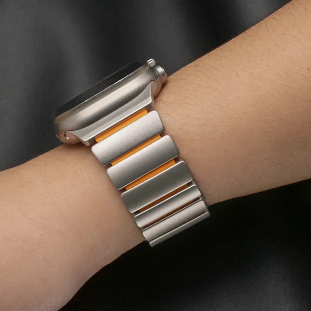 REDEFINE Magnetic Stainless Steel Silicone Rugged Band For Apple Watch 44/45/46/49 mm