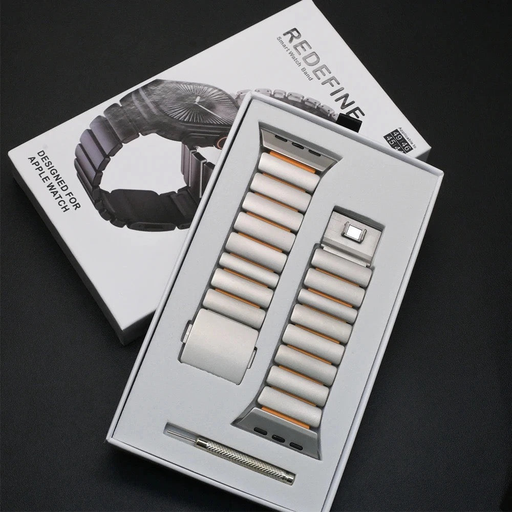 REDEFINE Magnetic Stainless Steel Silicone Rugged Band For Apple Watch 44/45/46/49 mm