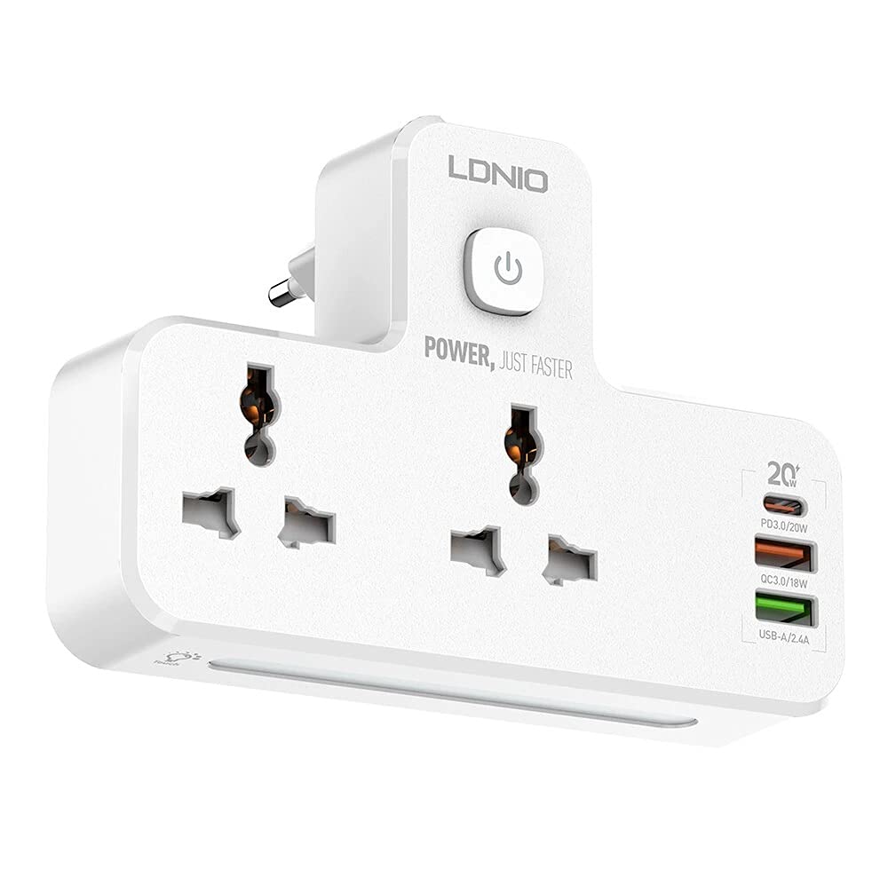 LDNIO SC2311 20W 3-Port USB Charger Extension Power Strip