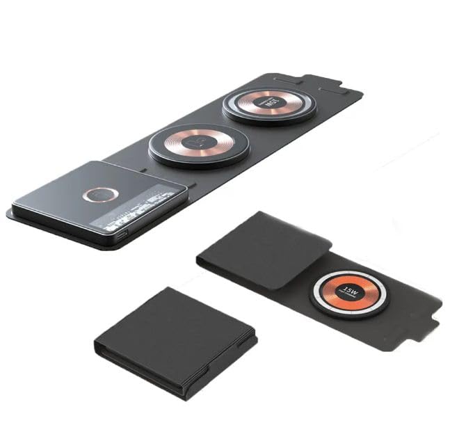 Voltvibe 3 in 1 Foldable Wireless Charger, Travel 15W Magnetic Fast Charging