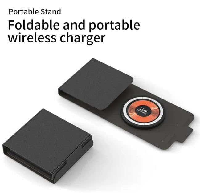 Voltvibe 3 in 1 Foldable Wireless Charger, Travel 15W Magnetic Fast Charging